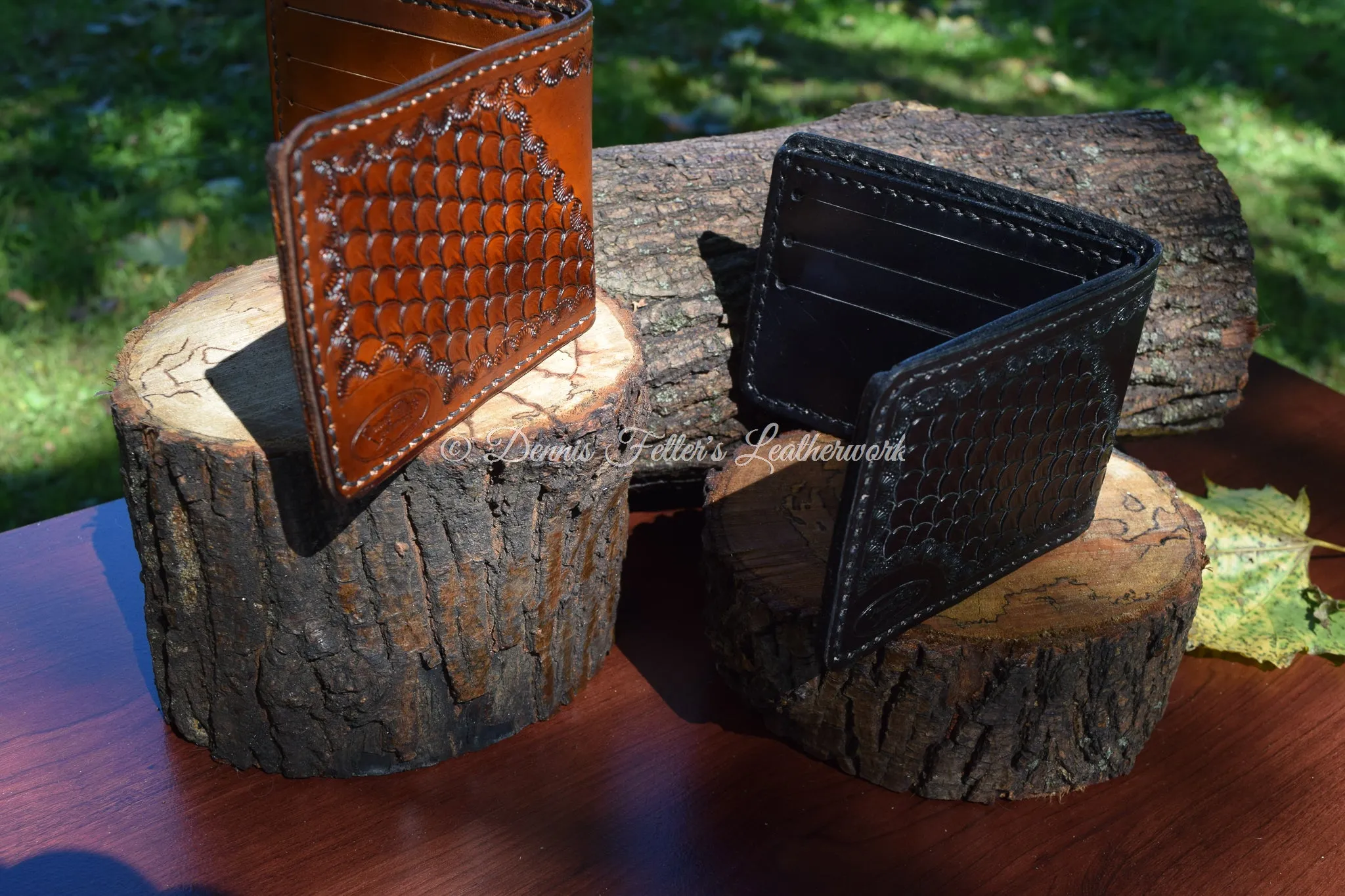 Classic Bifold Wallet stamped with scales