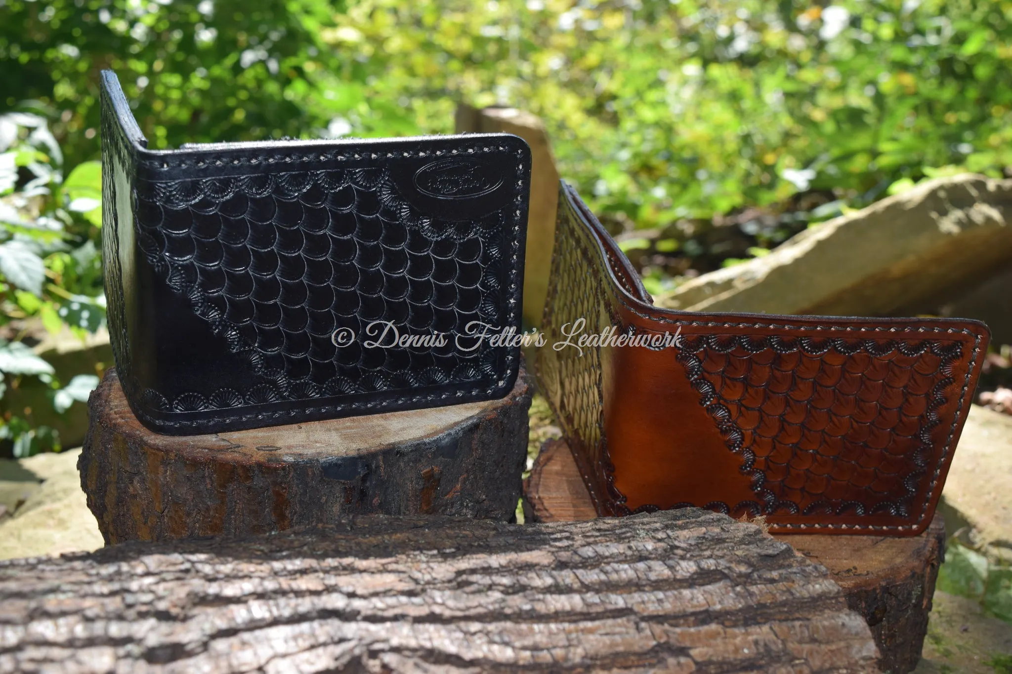 Classic Bifold Wallet stamped with scales