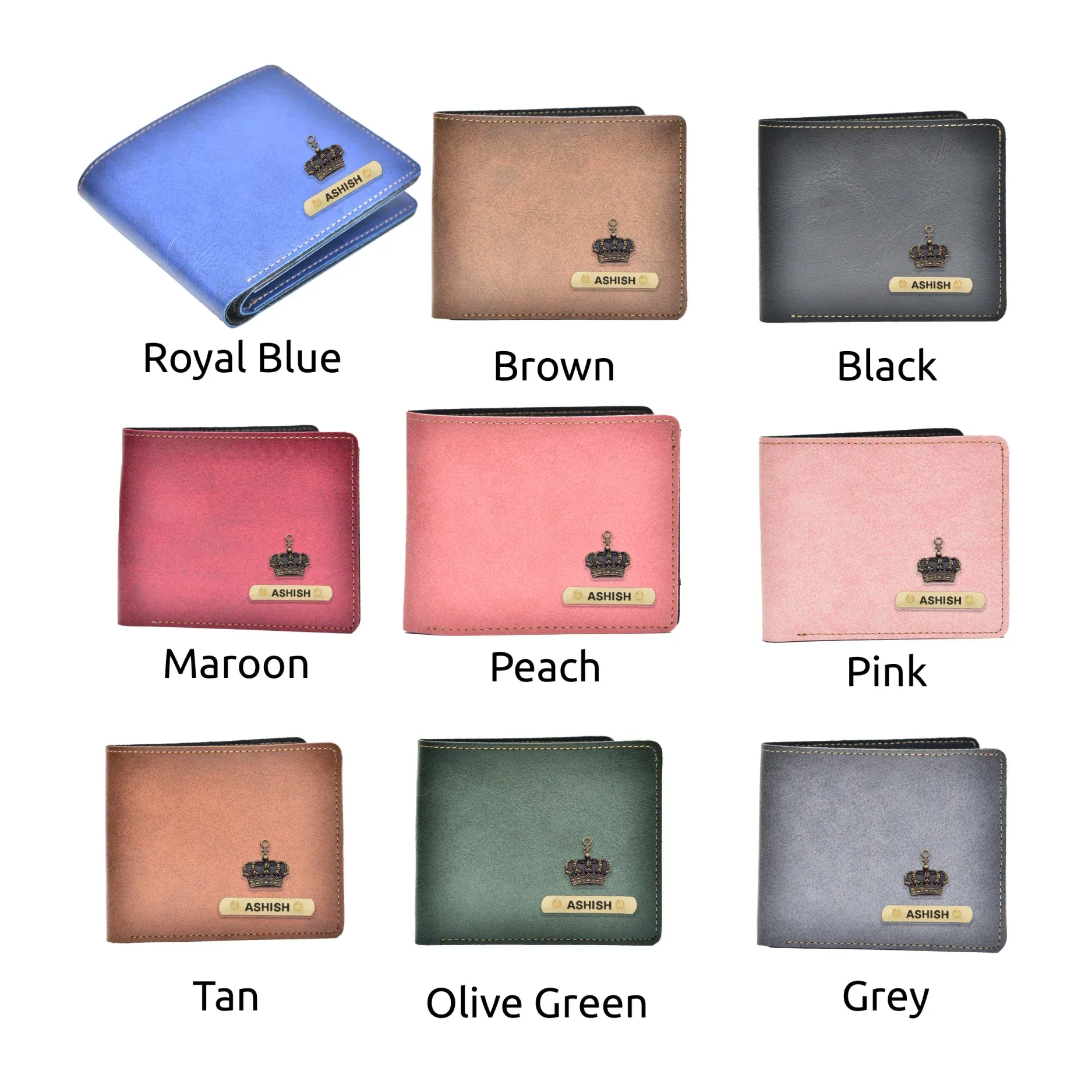Classy Leather Customized Men's Wallet (Blue)