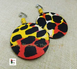 Clip On Earrings Ankara Jewelry Yellow Black Beaded Handmade Black Owned