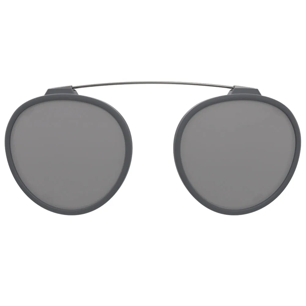 Clip On para Óculos de Grau HB Switch 0420 Matte Graphite Polarized Silver