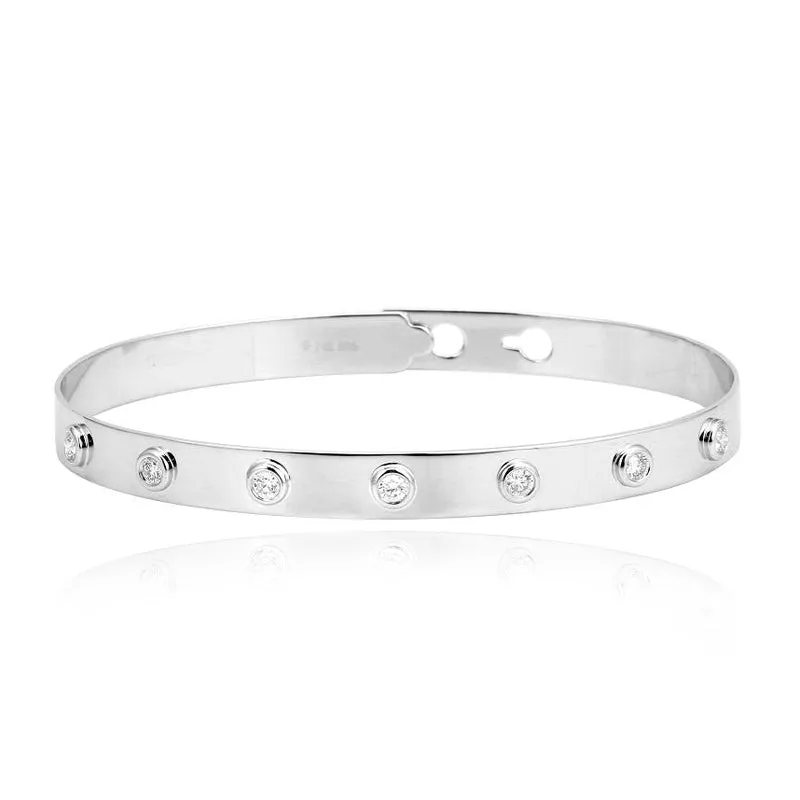 Clip On Round Diamond Bangle