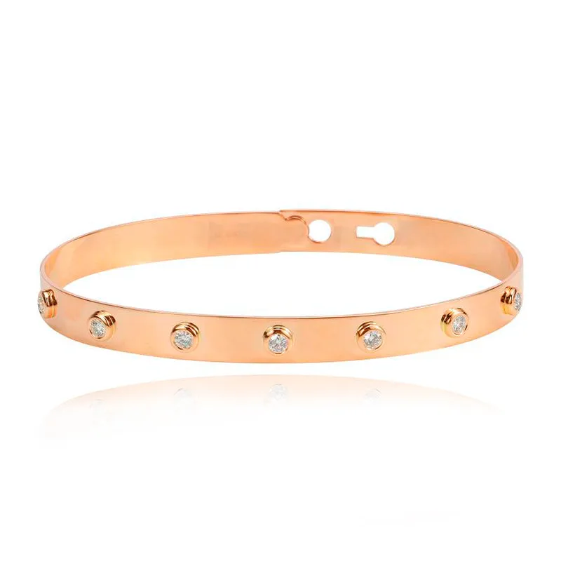 Clip On Round Diamond Bangle