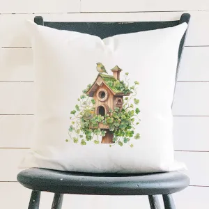 Clover Bird House - St. Patrick's Day Square Canvas Pillow