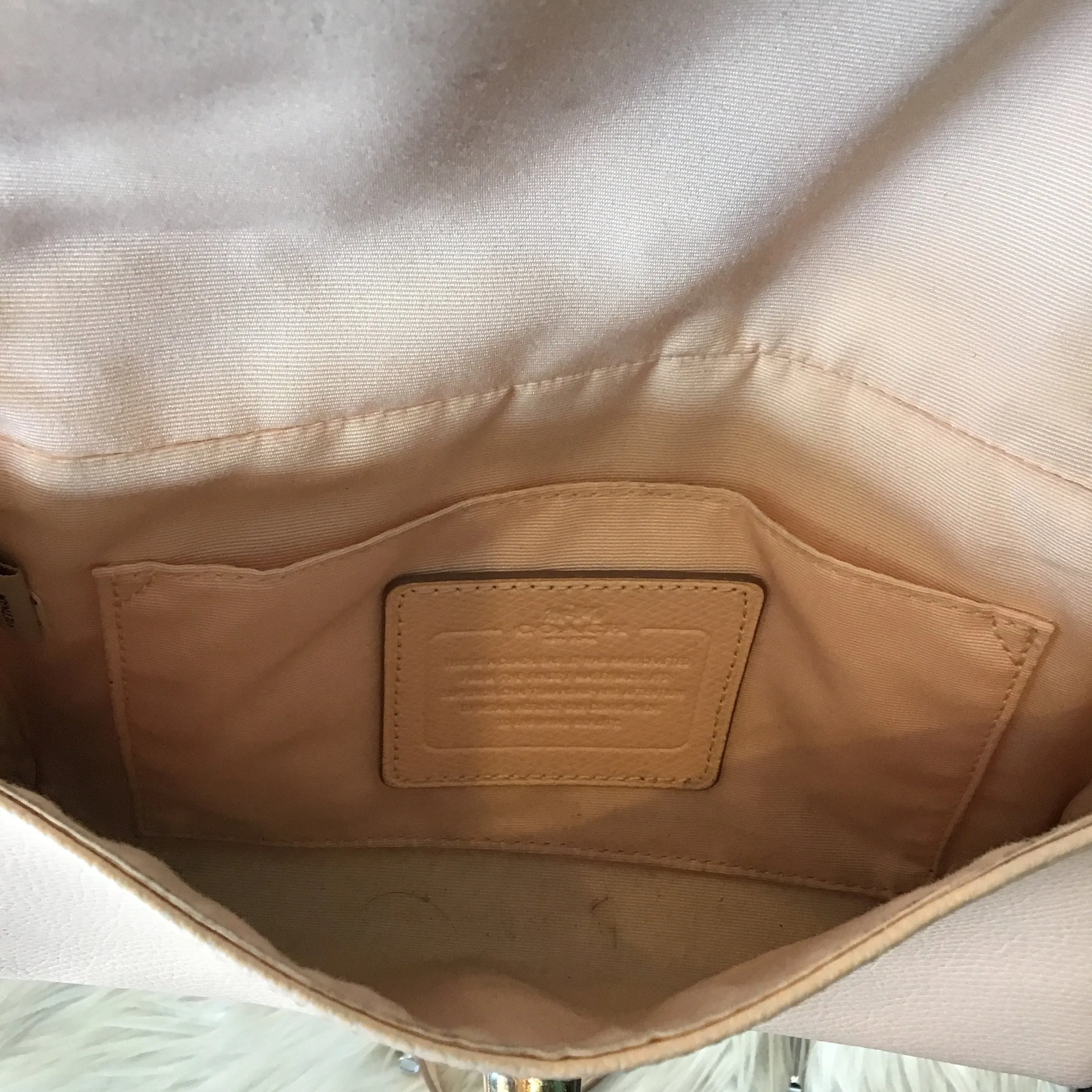 COACH Apricot Leather Turnlock Crossbody/Shoulder Bag