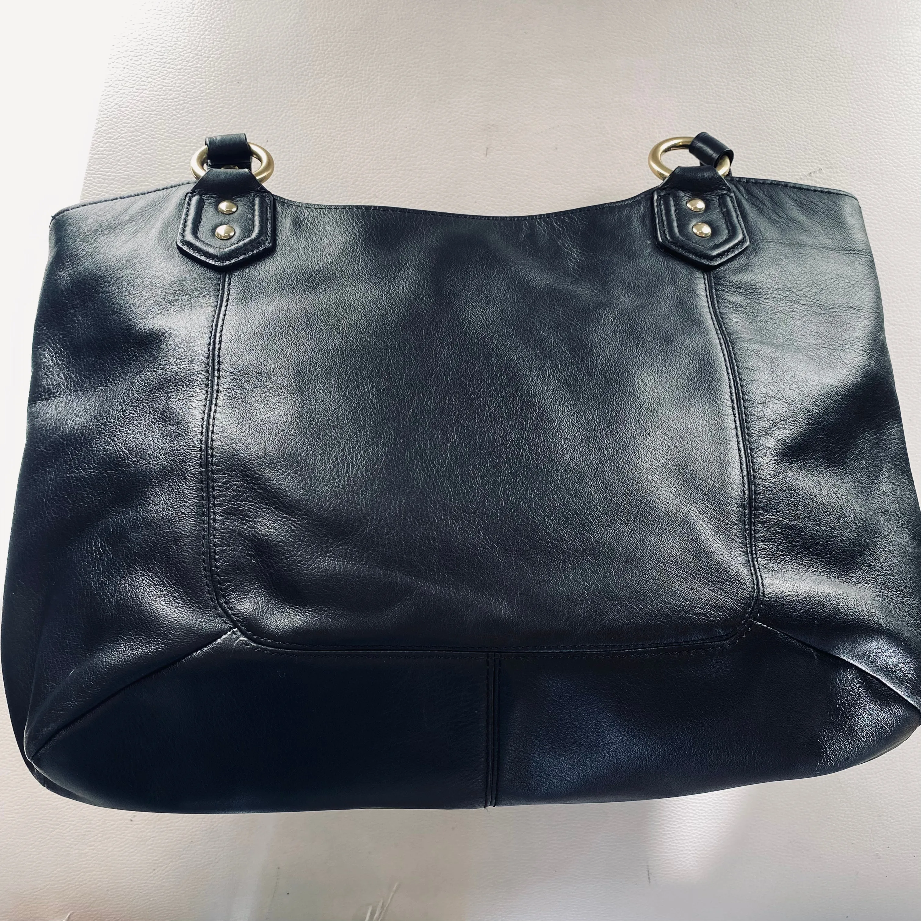 COACH #F24961 Campbell Belle Black Leather Carryall  Shoulder Bag
