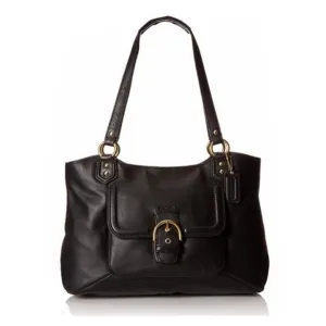 COACH #F24961 Campbell Belle Black Leather Carryall  Shoulder Bag