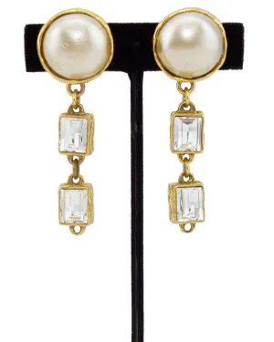 Collection 23 Pearl and Rhinestone Drop Earrings