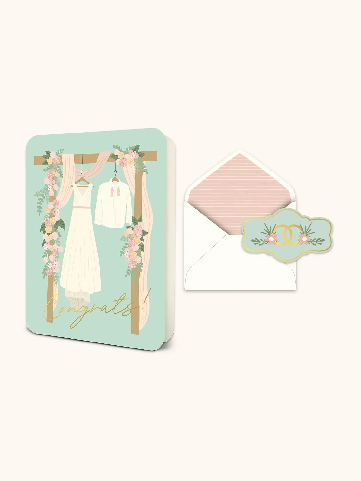 Congrats Wedding Attire Deluxe Greeting Card