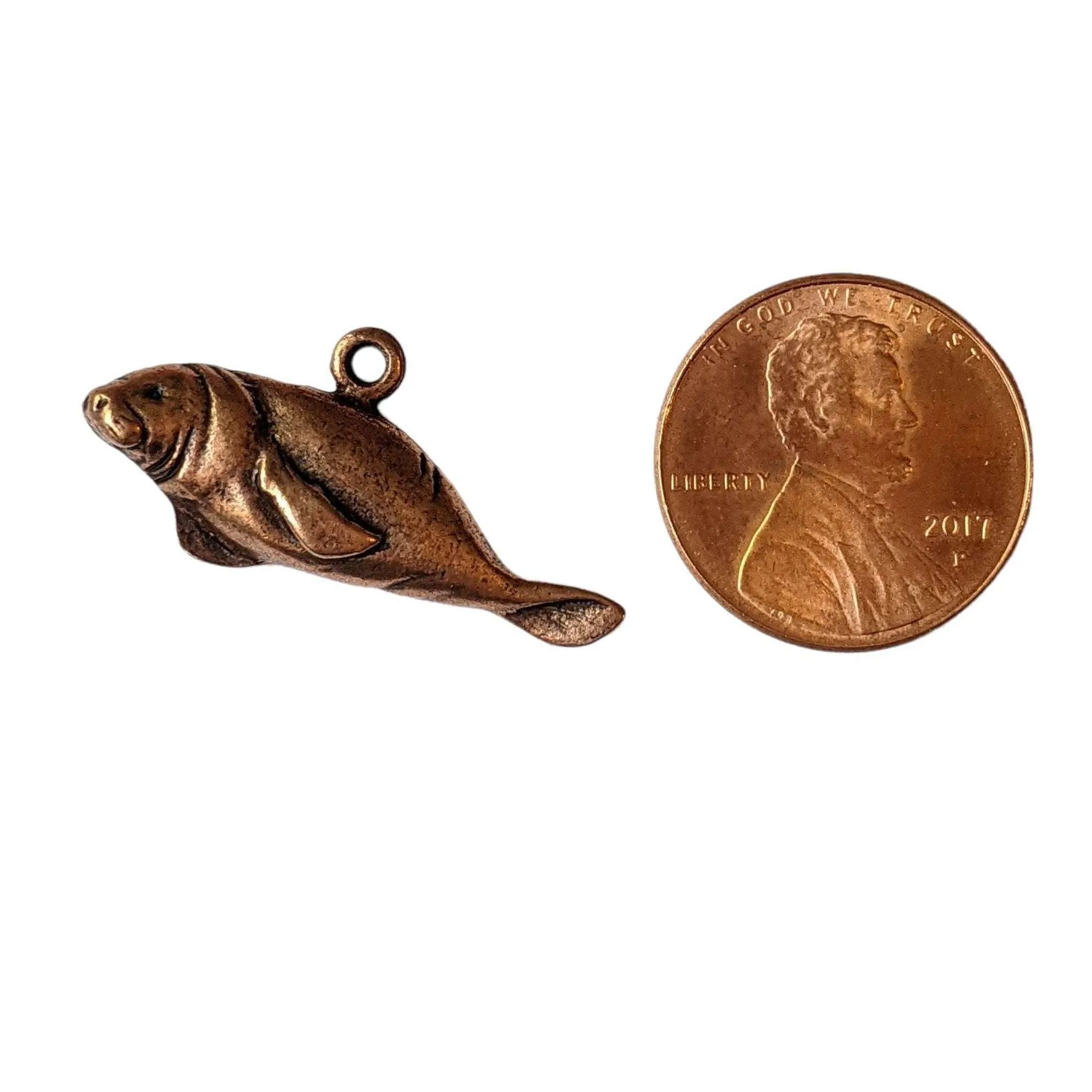 Copper Large Manatee Pendant