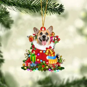 Corgi-Christmas Bag Gift-Two Sided Ornament