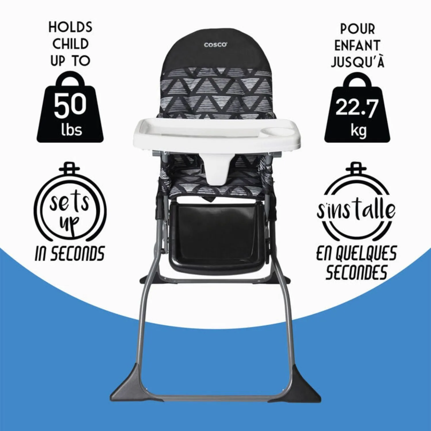 Cosco Simplefold LX high Chair - Grey Fletcher