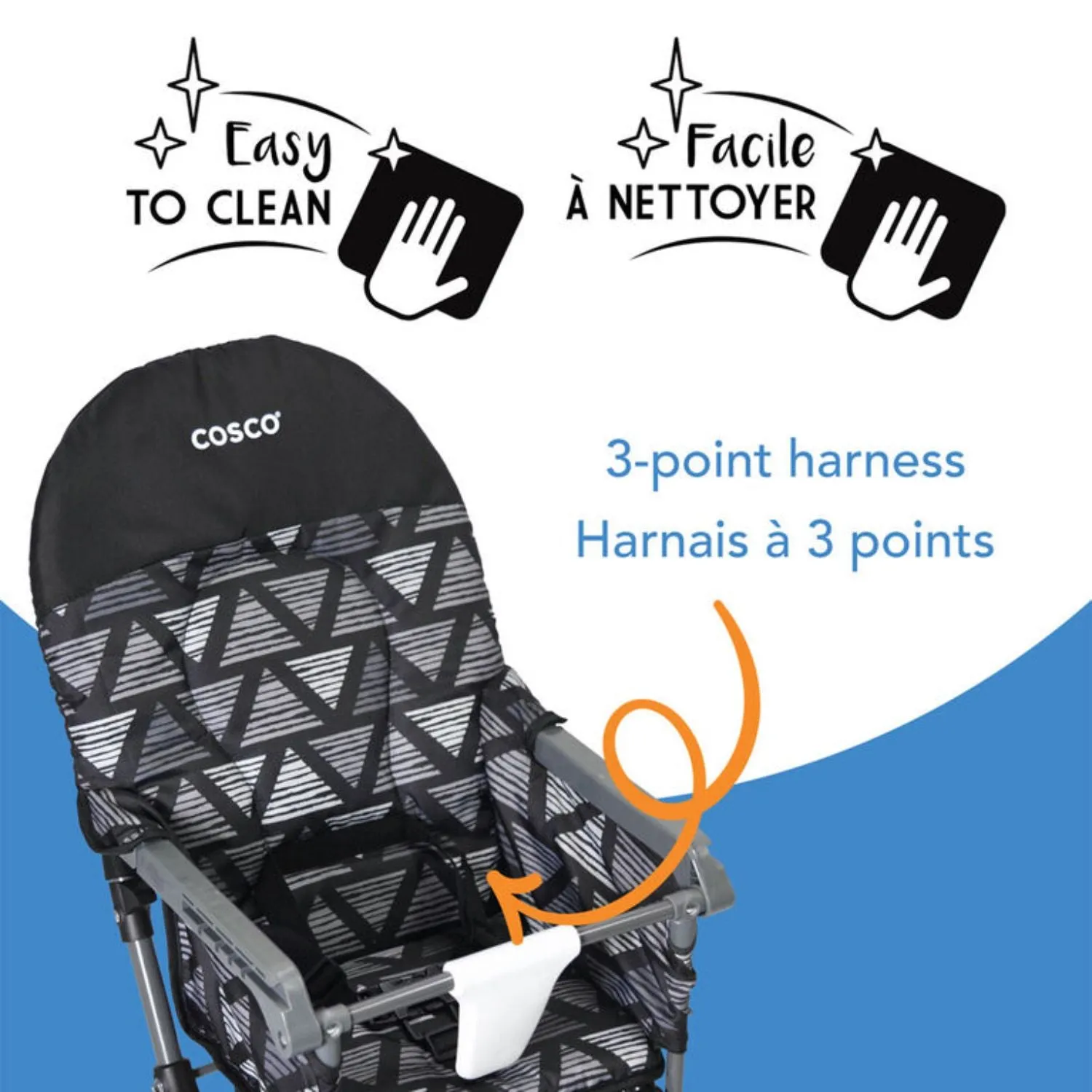 Cosco Simplefold LX high Chair - Grey Fletcher