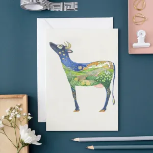 Cow Looking At Moon Card