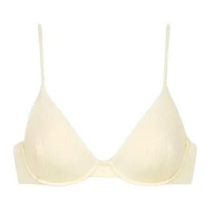 Cream Rib Dainty Bikini Top