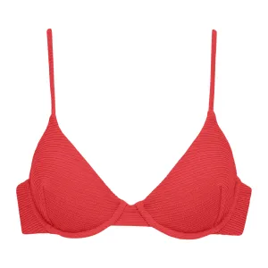 Crimson Micro Scrunch Dainty Bikini Top