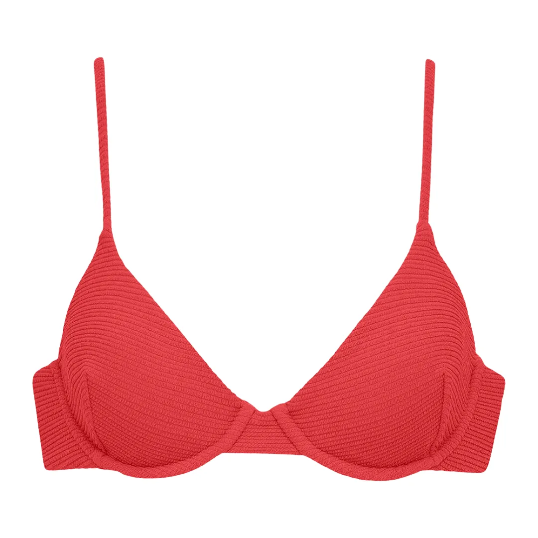 Crimson Micro Scrunch Dainty Bikini Top