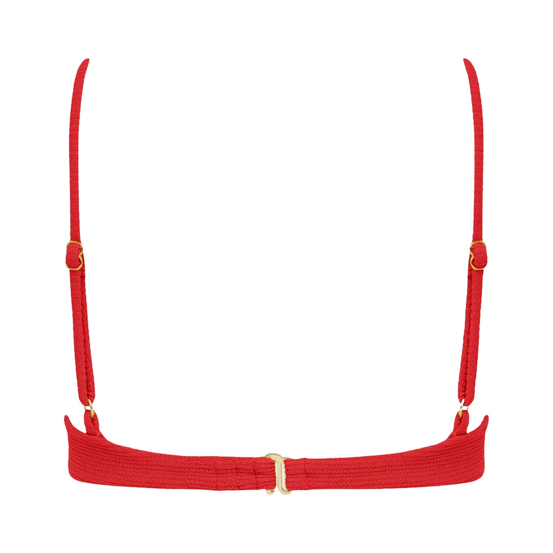 Crimson Micro Scrunch Dainty Bikini Top