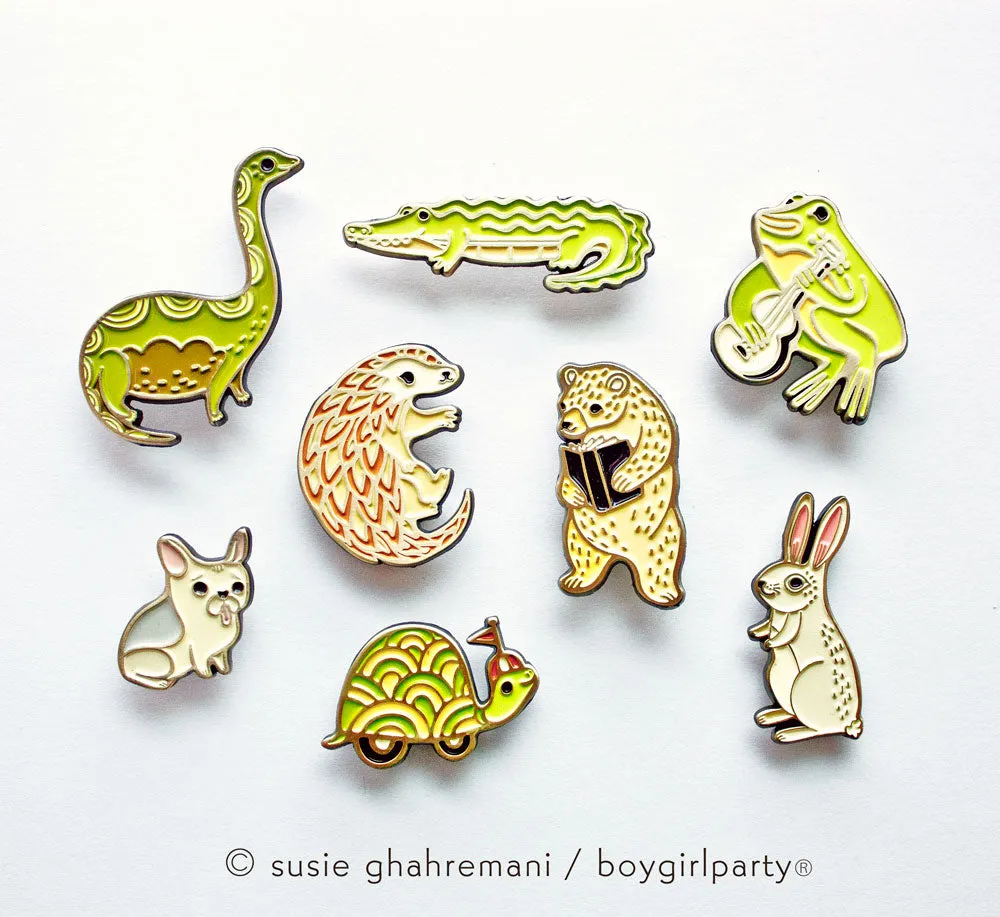 Crocodile Enamel Pin -- Alligator Lapel Pin by boygirlparty