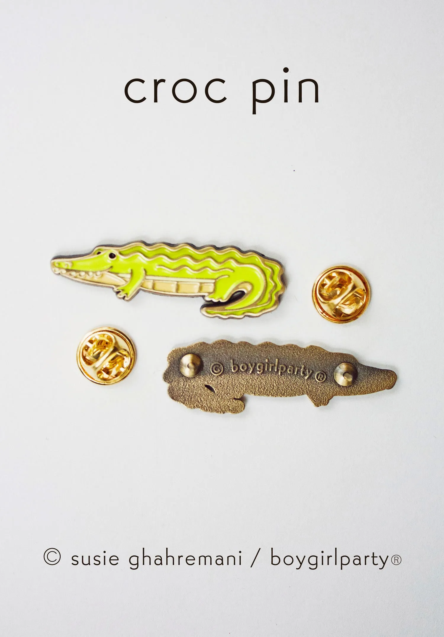 Crocodile Enamel Pin -- Alligator Lapel Pin by boygirlparty