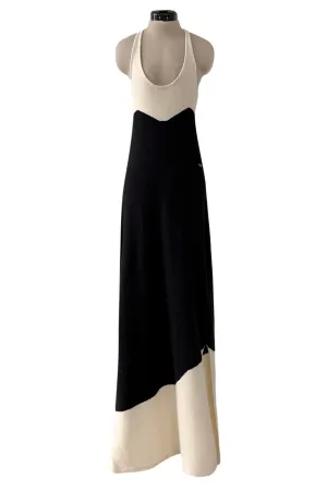 Cruise 2003 Chanel by Karl Lagerfeld Black & Ivory Cashmere Knit Dress