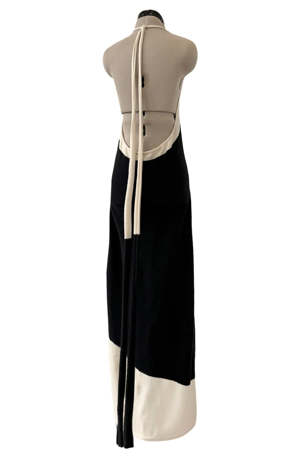 Cruise 2003 Chanel by Karl Lagerfeld Black & Ivory Cashmere Knit Dress