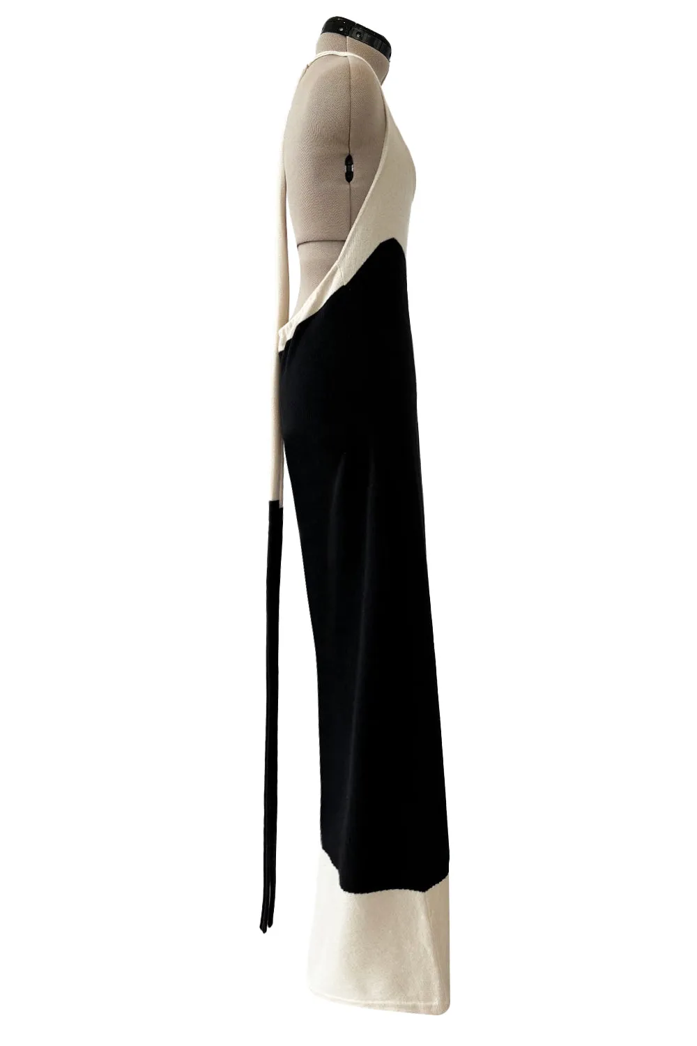 Cruise 2003 Chanel by Karl Lagerfeld Black & Ivory Cashmere Knit Dress
