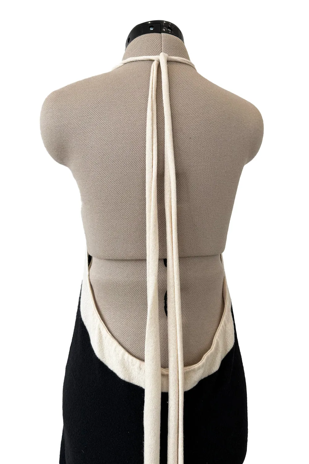 Cruise 2003 Chanel by Karl Lagerfeld Black & Ivory Cashmere Knit Dress