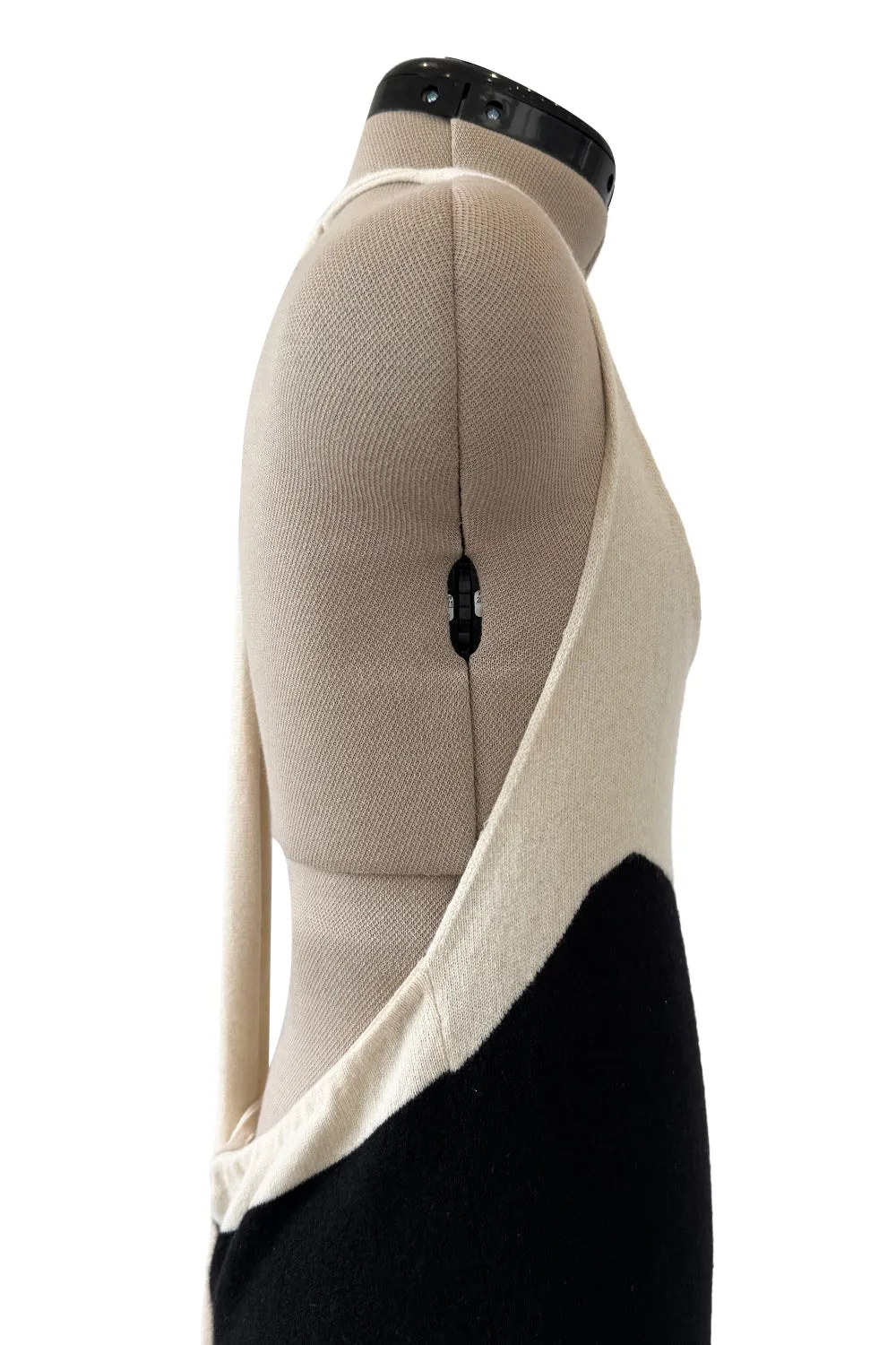 Cruise 2003 Chanel by Karl Lagerfeld Black & Ivory Cashmere Knit Dress