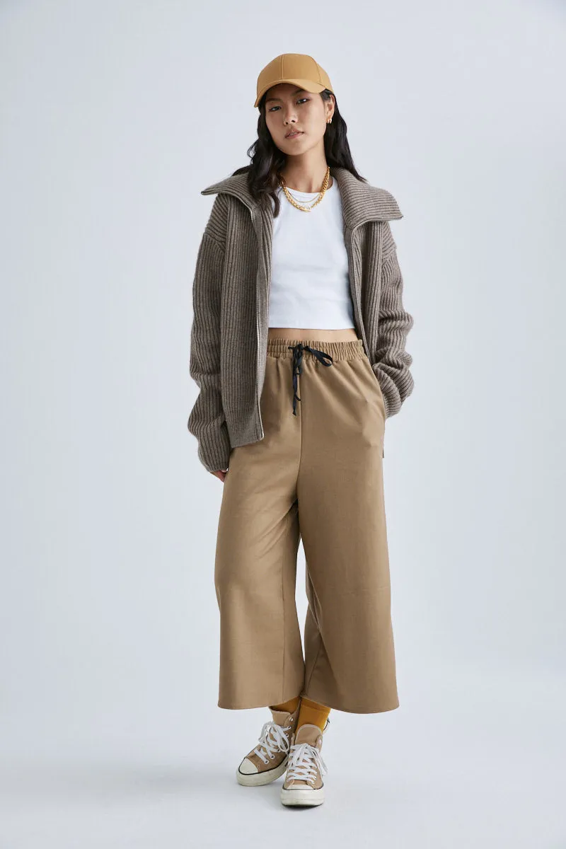 CS5023 Ribbed Wool Buffalo Cardigan