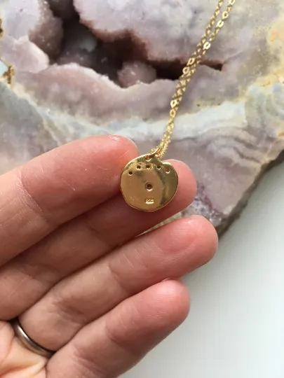 Cubic Zirconia Evil Eye Gold Charm Necklace - Layering Necklace - Dainty Gold Necklace - Gold Jewelry
