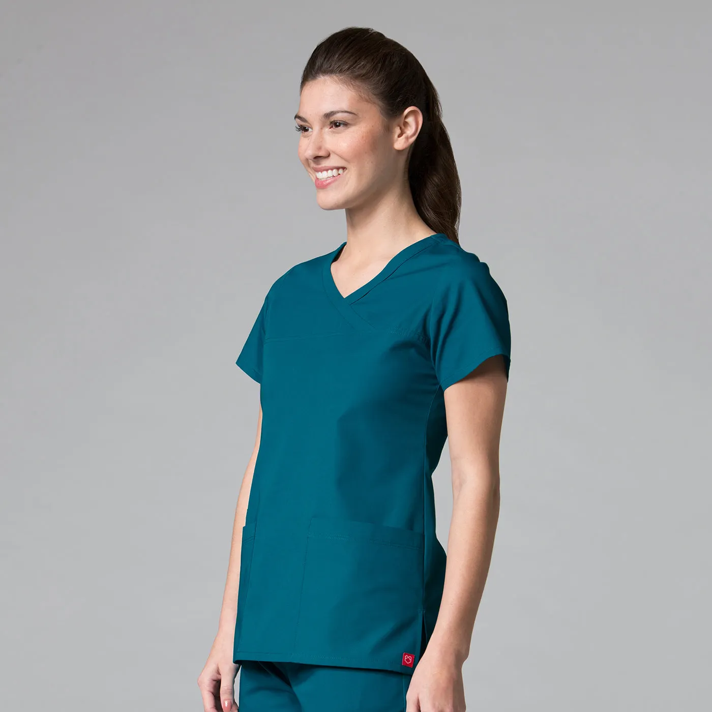 Curved Mock Wrap Top