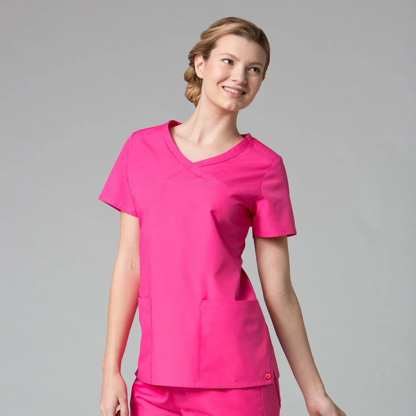 Curved Mock Wrap Top