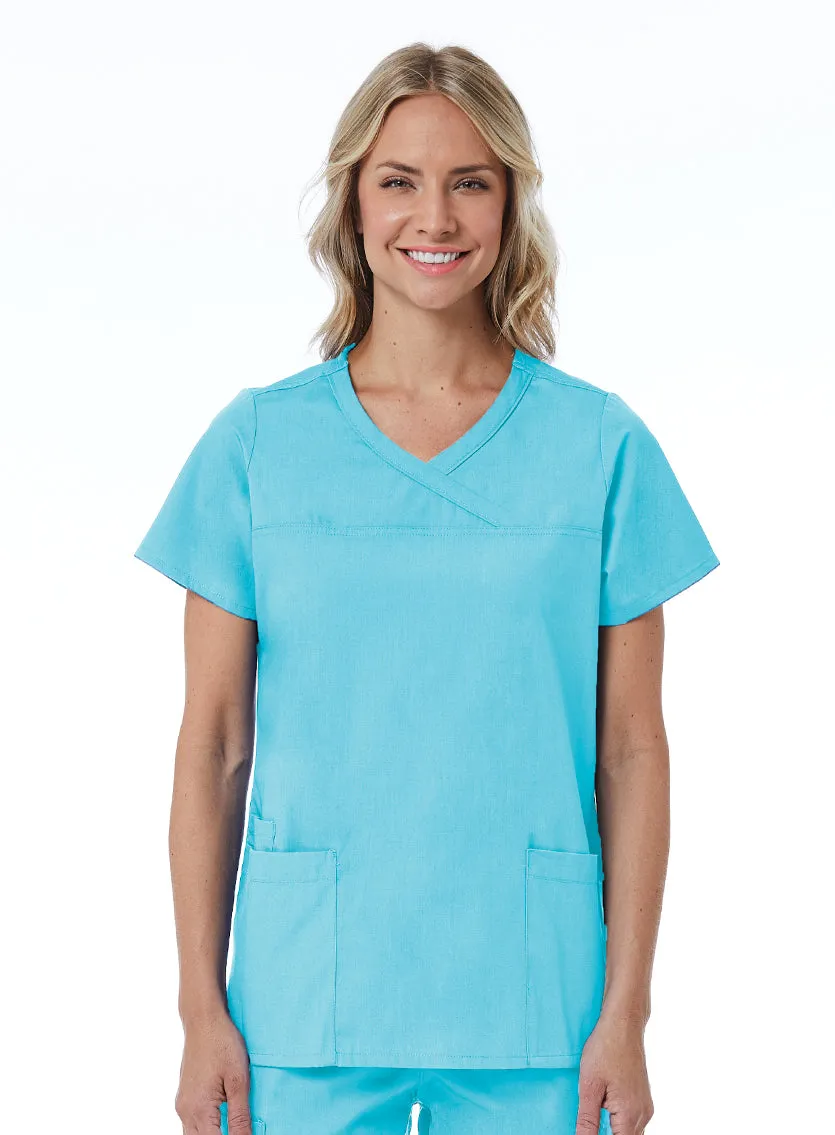 Curved Mock Wrap Top