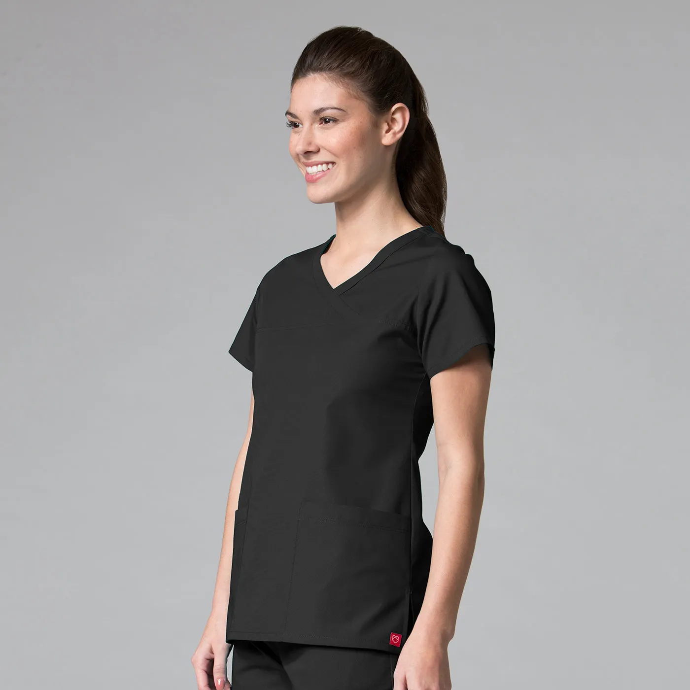 Curved Mock Wrap Top