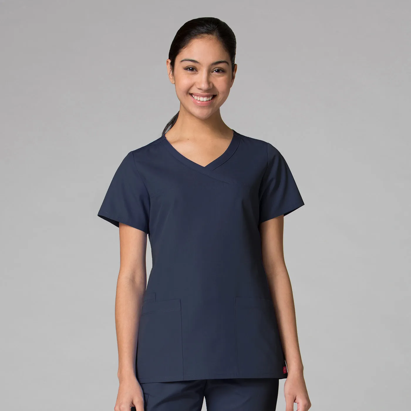 Curved Mock Wrap Top