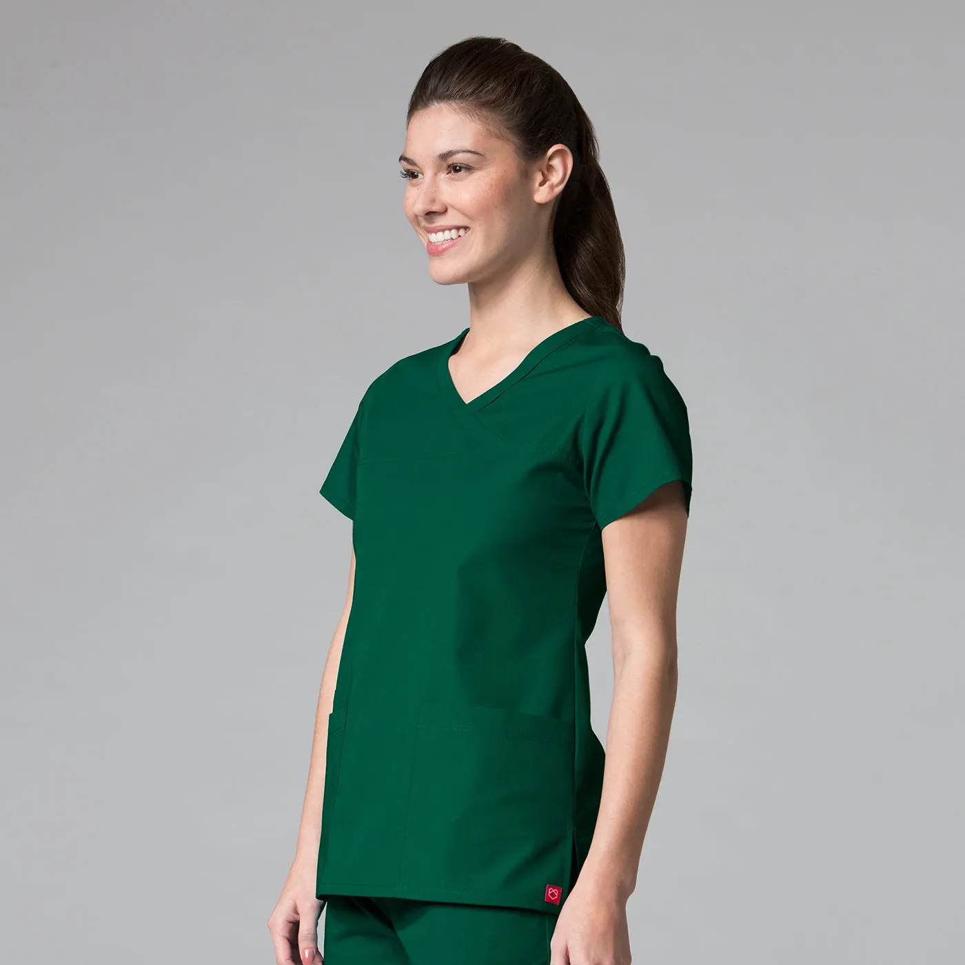 Curved Mock Wrap Top