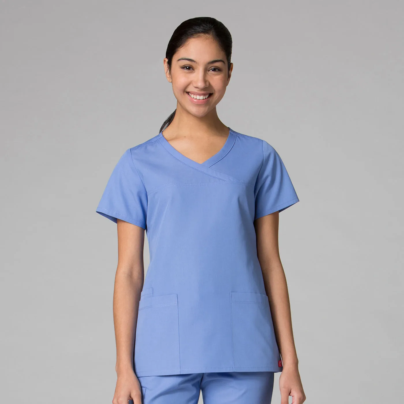 Curved Mock Wrap Top