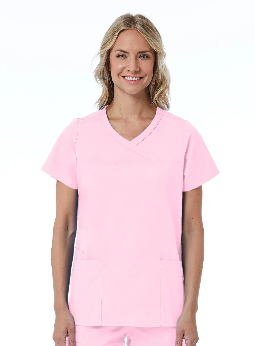 Curved Mock Wrap Top