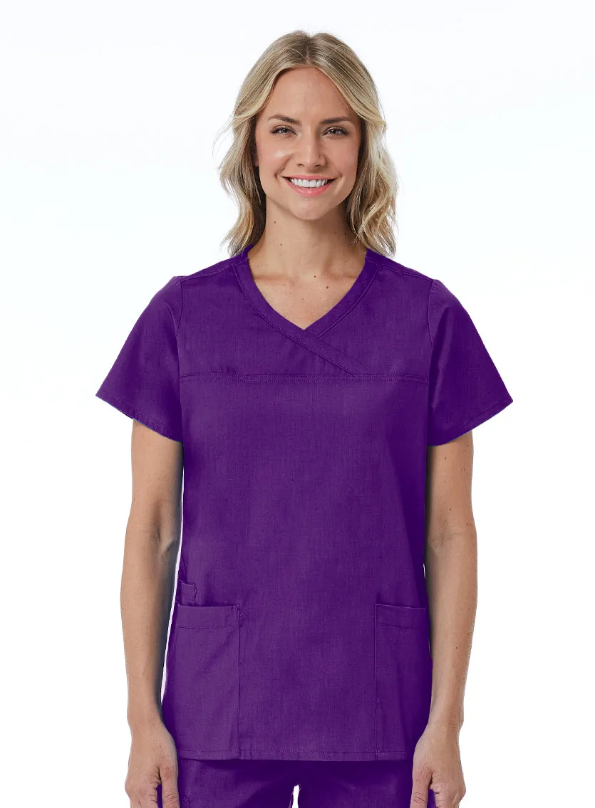 Curved Mock Wrap Top