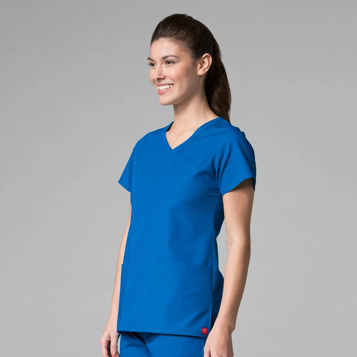 Curved Mock Wrap Top