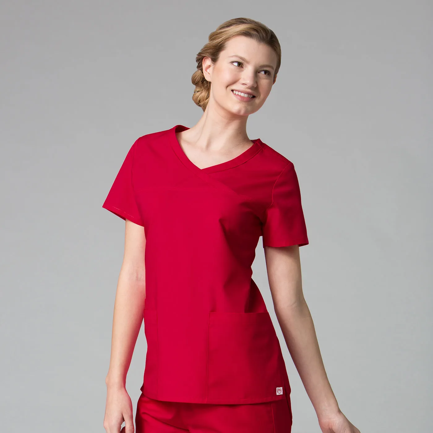 Curved Mock Wrap Top
