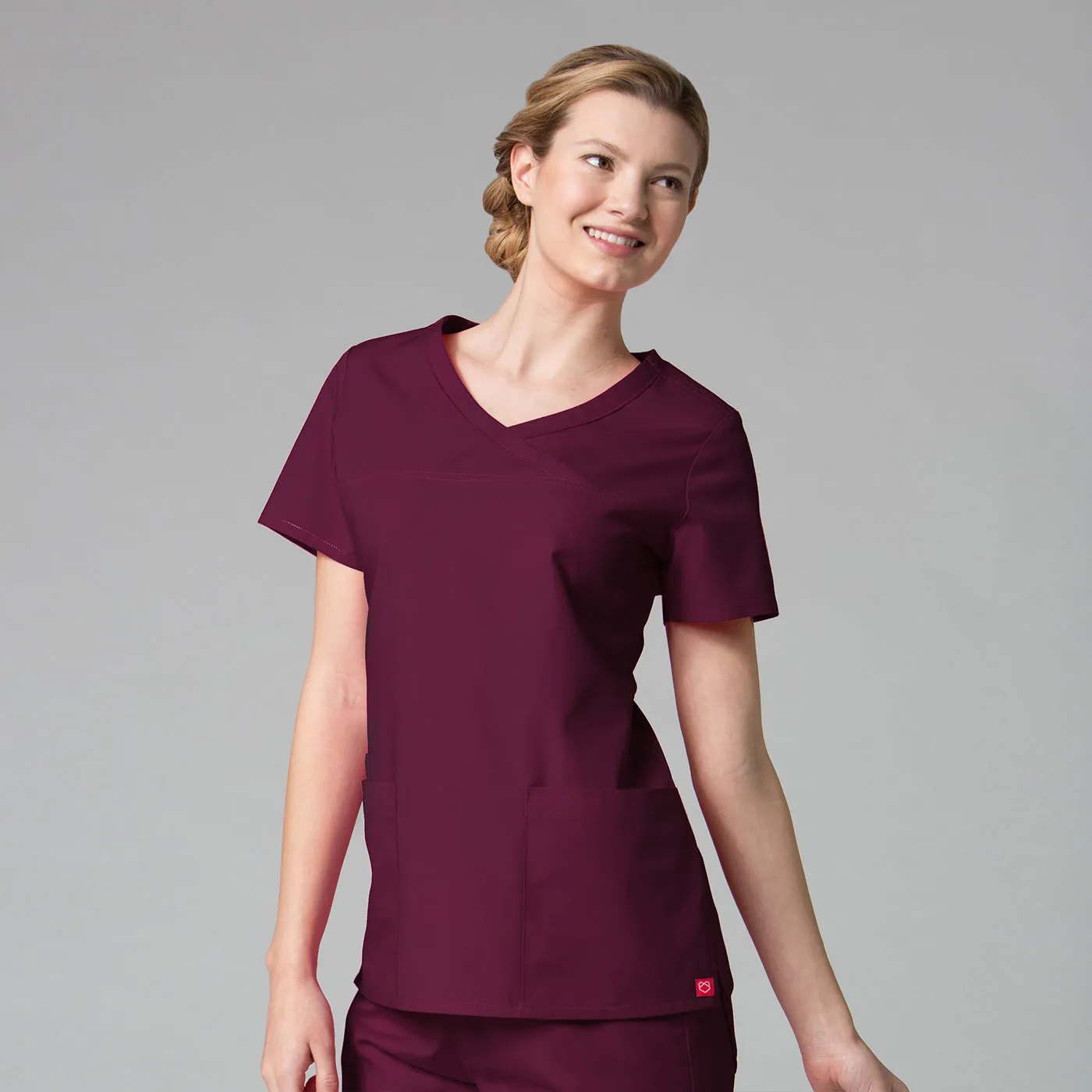 Curved Mock Wrap Top