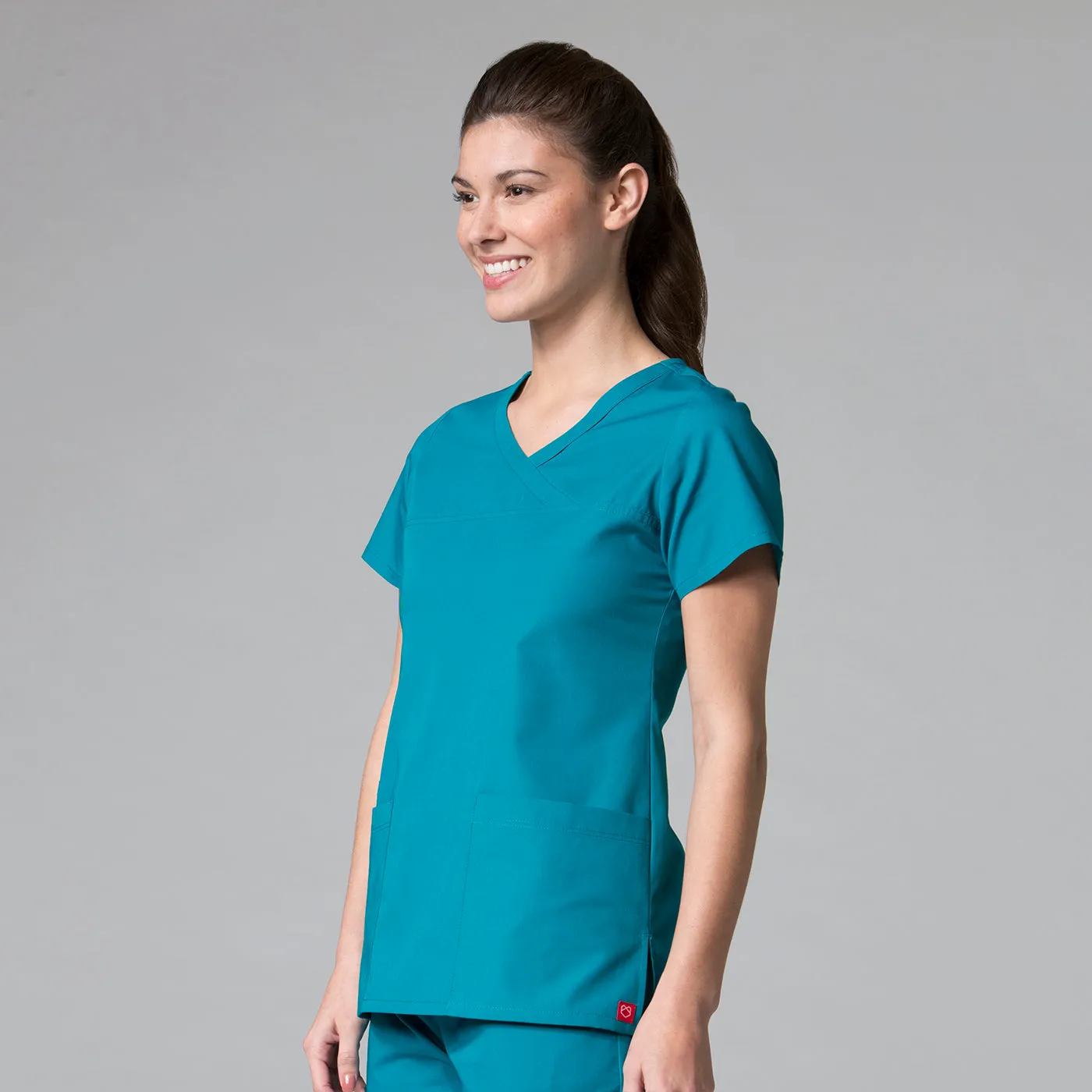 Curved Mock Wrap Top