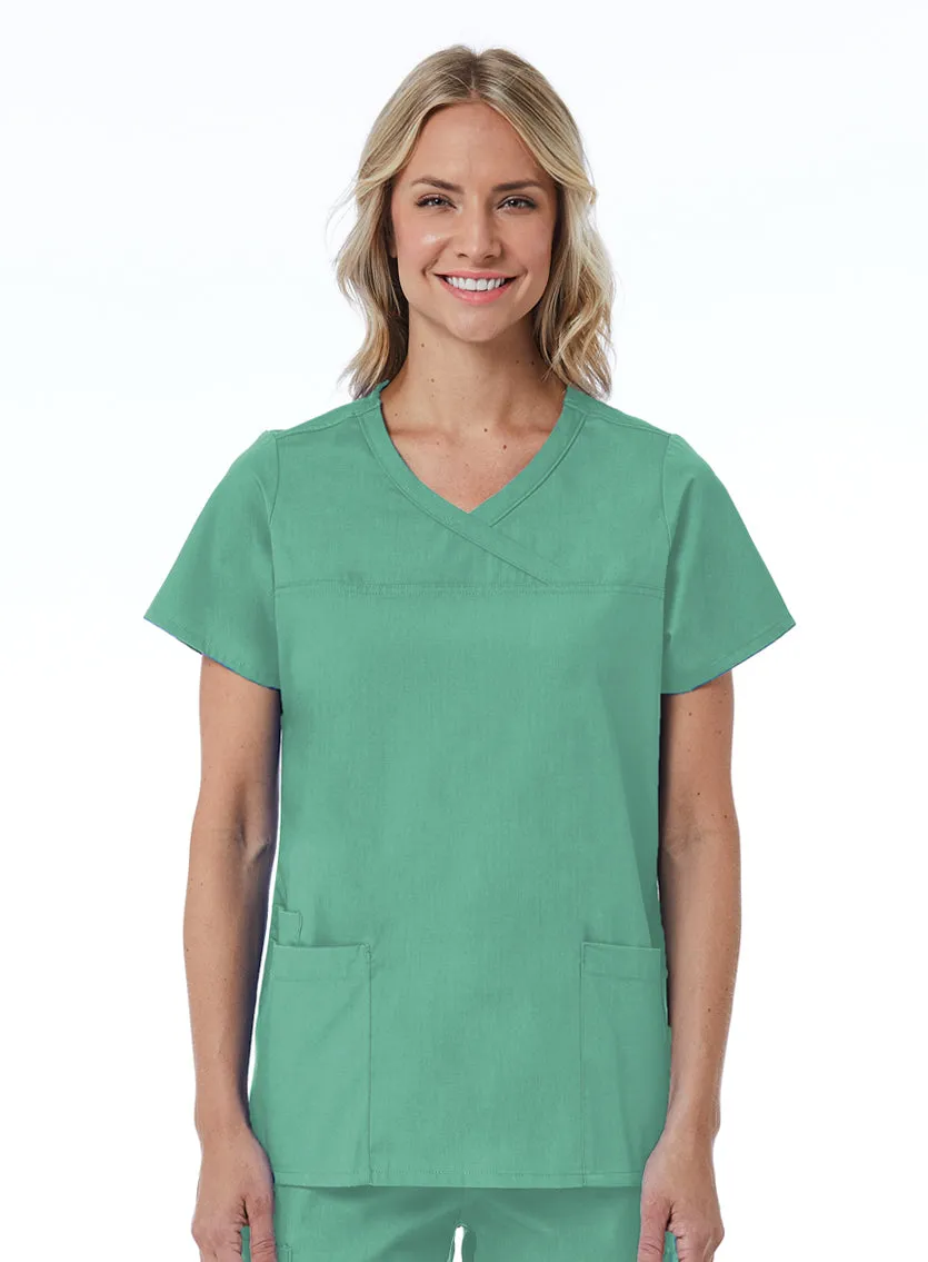 Curved Mock Wrap Top