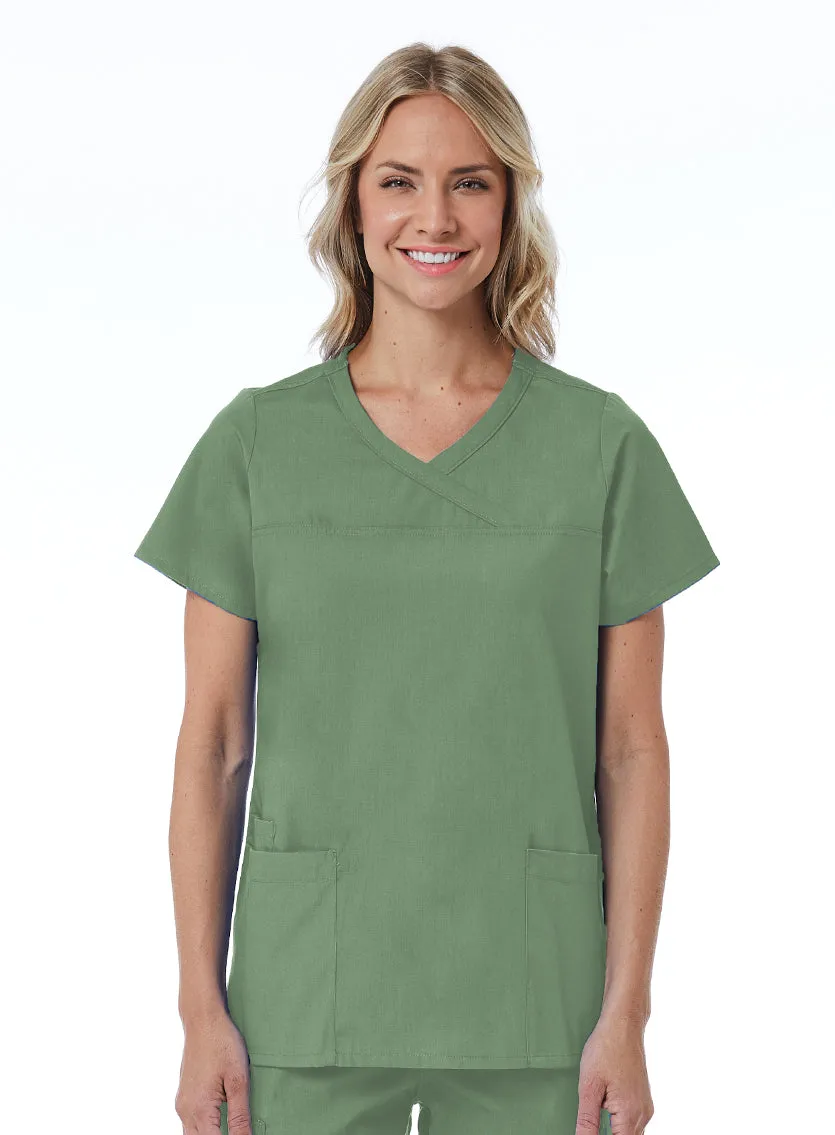 Curved Mock Wrap Top