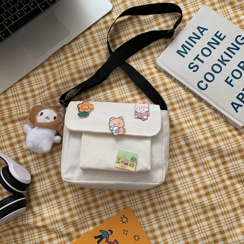 Cute Canvas Crossbody Bag for Women