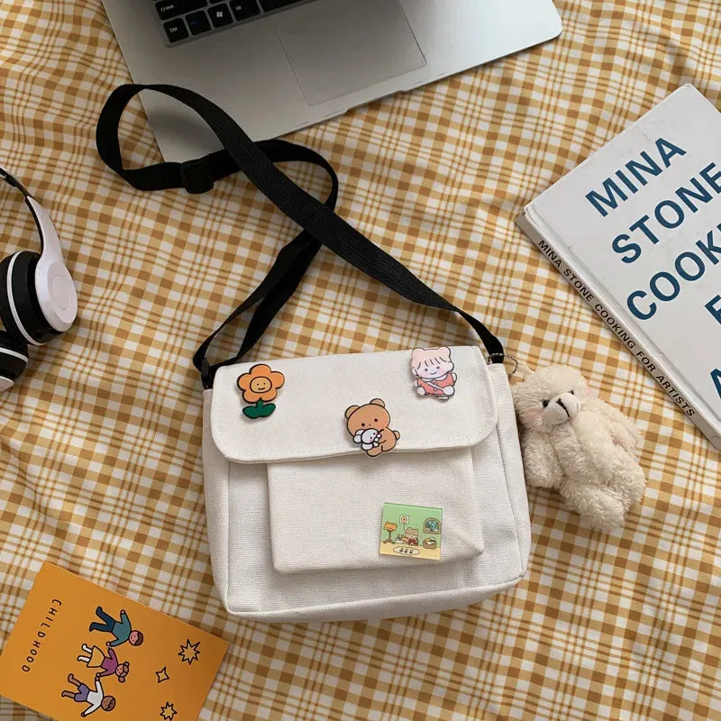 Cute Canvas Crossbody Bag for Women