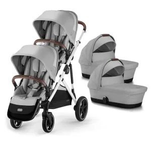 Cybex Gazelle S Twin Pushchair - Silver / Stone Grey