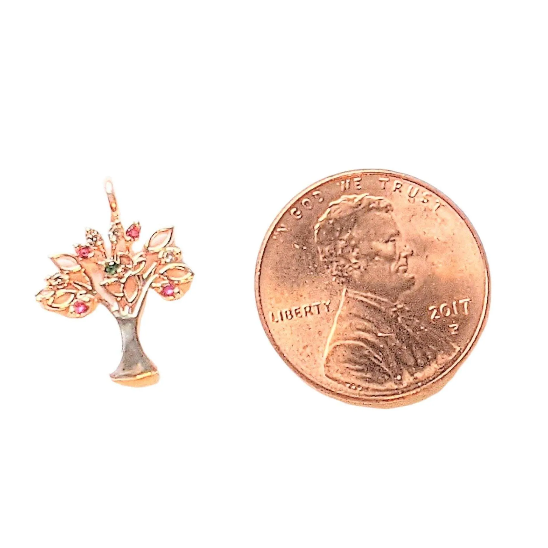 CZ Rose Gold Tree of Life Pendant